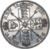 1887 Double Florin (Arabic 1) - Victoria British Silver Coin - Very Nice