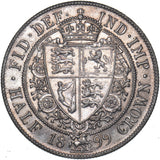1899 Halfcrown - Victoria British Silver Coin - Very Nice