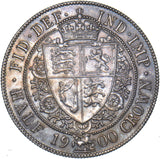 1900 Halfcrown - Victoria British Silver Coin - Very Nice