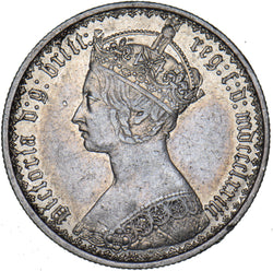 1873 Gothic Florin - Victoria British Silver Coin - Nice