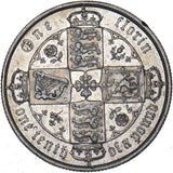 1873 Gothic Florin - Victoria British Silver Coin - Nice