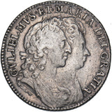 1693 Shilling (3 Over 0) - William & Mary British Silver Coin - Nice
