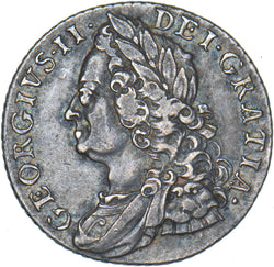 1758 Shilling - George II British Silver Coin - Nice
