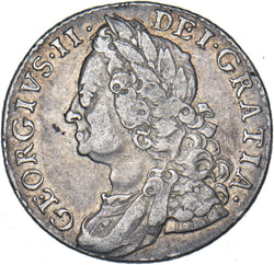 1758 Shilling - George II British Silver Coin - Nice