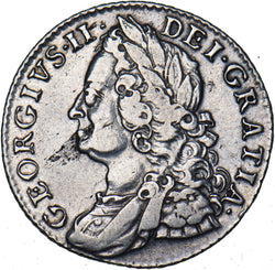 1758 Shilling - George II British Silver Coin - Nice