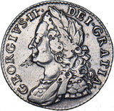1758 Shilling - George II British Silver Coin - Nice