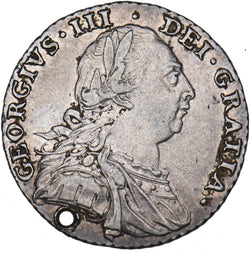 1787 Shilling (Holed) - George III British Silver Coin
