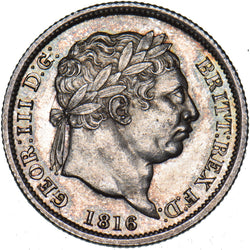 1816 Shilling - George III British Silver Coin - Superb