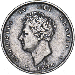 1826 Shilling - George IV British Silver Coin
