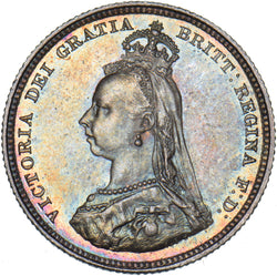 1887 Shilling - Victoria British Silver Coin - Superb