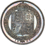 1887 Shilling - Victoria British Silver Coin - Superb