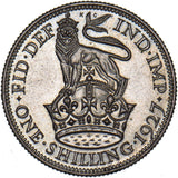 1927 Proof Shilling - George V British Silver Coin - Superb