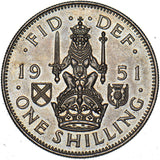 1951 Proof Scottish Shilling - George VI British  Coin - Superb