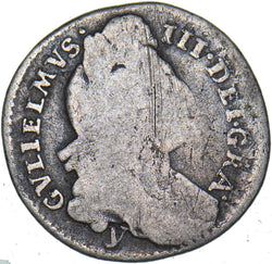 1696 y Sixpence (York Mint) - William III British Silver Coin