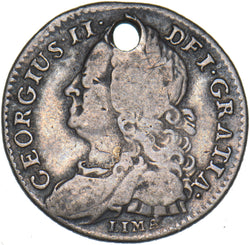 1746 Lima Sixpence (Holed) - George II British Silver Coin
