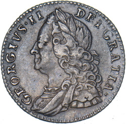 1757 Sixpence - George II British Silver Coin - Nice