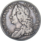 1757 Sixpence - George II British Silver Coin - Nice