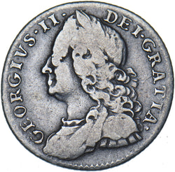 1757 Sixpence - George II British Silver Coin