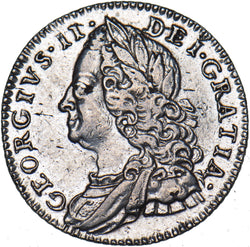 1758 Sixpence - George II British Silver Coin - Nice