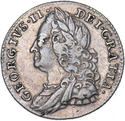 1758 Sixpence - George II British Silver Coin - Nice