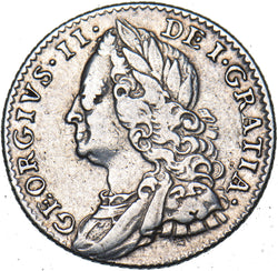 1758 Sixpence - George II British Silver Coin - Nice