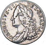 1758 Sixpence - George II British Silver Coin - Nice