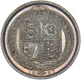 1887 Sixpence - Victoria British Silver Coin - Superb