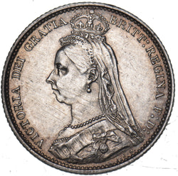 1887 Sixpence - Victoria British Silver Coin - Very Nice