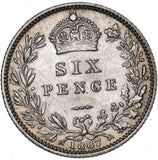1887 Sixpence - Victoria British Silver Coin - Very Nice