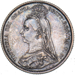 1887 Sixpence - Victoria British Silver Coin - Very Nice