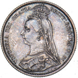 1887 Sixpence - Victoria British Silver Coin - Very Nice