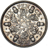 1927 Proof Sixpence - George V British Silver Coin - Superb