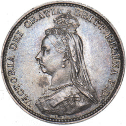 1887 Threepence - Victoria British Silver Coin - Superb