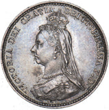 1887 Threepence - Victoria British Silver Coin - Superb