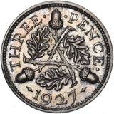 1927 Proof Threepence - George V British Silver Coin - Superb