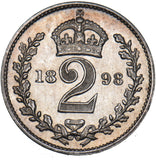1898 Maundy Twopence - Victoria British Silver Coin - Superb