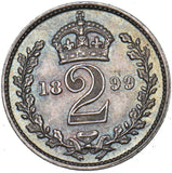 1899 Maundy Twopence - Victoria British Silver Coin - Superb