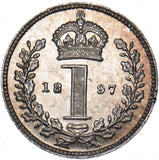 1897 Maundy Penny - Victoria British Silver Coin - Superb