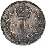 1898 Maundy Penny - Victoria British Silver Coin - Superb