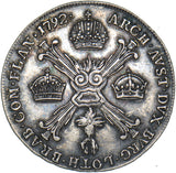 1792 A Austrian Netherlands 1/4 Kronenthaler - Silver Coin - Nice