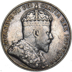 1909 Canada Newfoundland 50 Cents - Edward VII Silver Coin - Nice