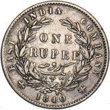 1840 India Rupee - Victoria British Coin - Nice