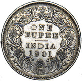 1901 C India Rupee - Victoria British Coin - Nice
