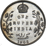 1905 India Rupee - Edward VII Silver Coin - Very Nice