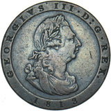 1813 Isle Of Man Penny - George III Copper Coin - Nice