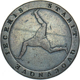 1813 Isle Of Man Penny - George III Copper Coin - Nice