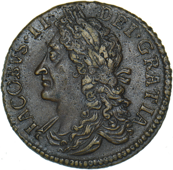 1689 Ireland Gunmoney Halfcrown (Mar.) - James II Copper/Brass Coin - Nice