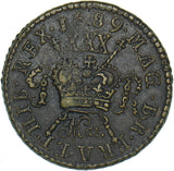 1689 Ireland Gunmoney Halfcrown (Mar.) - James II Copper/Brass Coin - Nice