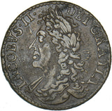 1690 Ireland Gunmoney Halfcrown (Feb:) - James II Copper/Brass Coin - Nice