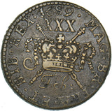 1690 Ireland Gunmoney Halfcrown (Feb:) - James II Copper/Brass Coin - Nice